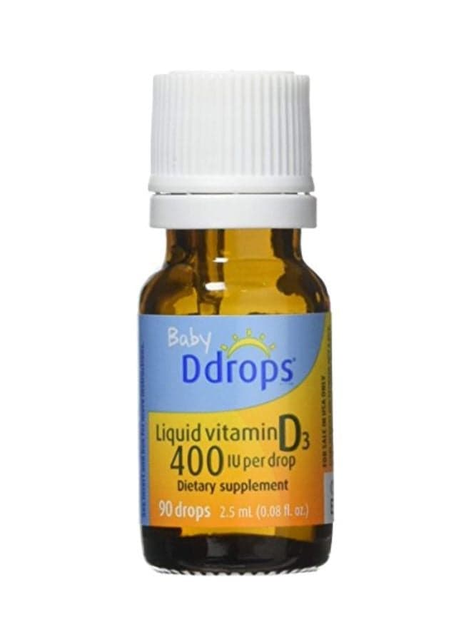3-Piece Liquid Vitamin D3 400 IU Dietary Supplement - 90 Drops
