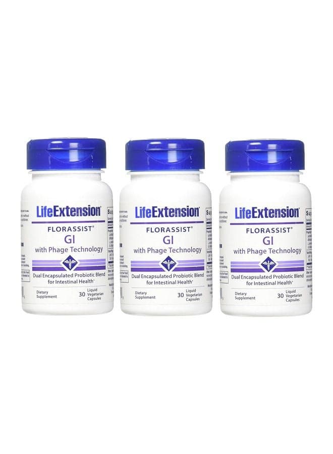 Pack Of 3 Life Extension GI With Phage Technology - 30 Liquid Vegetarian Capsules
