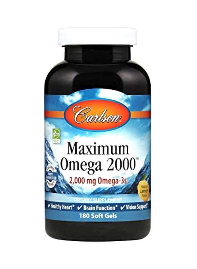 Maximum Omega 2000, 2000 mg Omega-3 Dietary Supplement - 180 Softgels