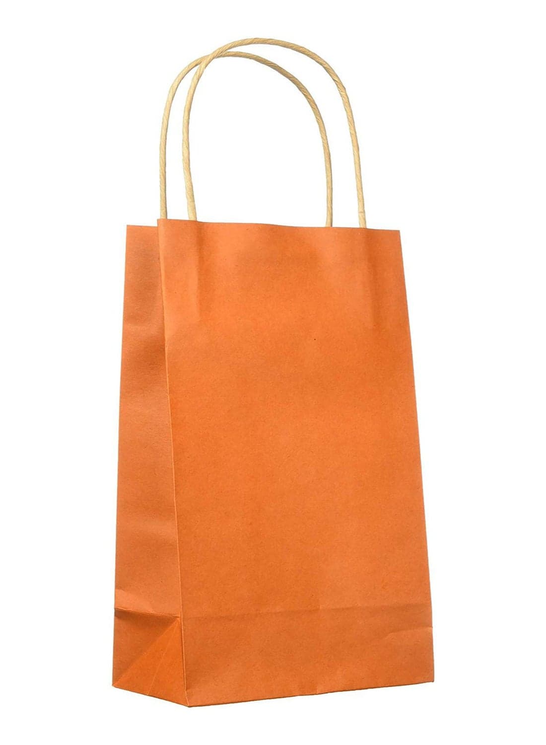 Solid Colour Paper Bag With Handle Orange