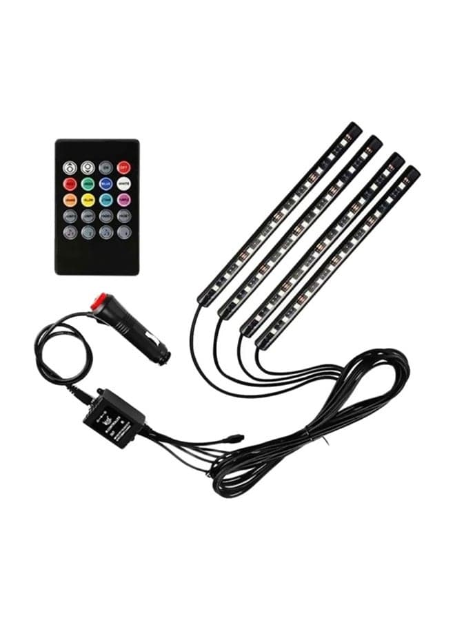 3-Piece Car LED Light With Music Sensor And Remote Control