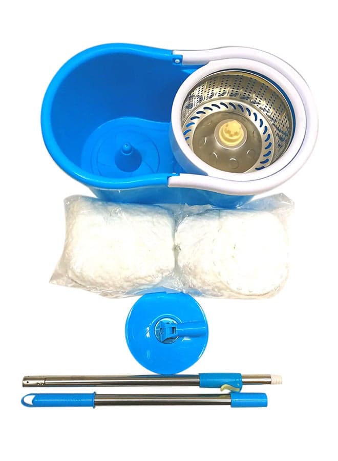 Mop With Bucket Blue/White/Silver 60cm