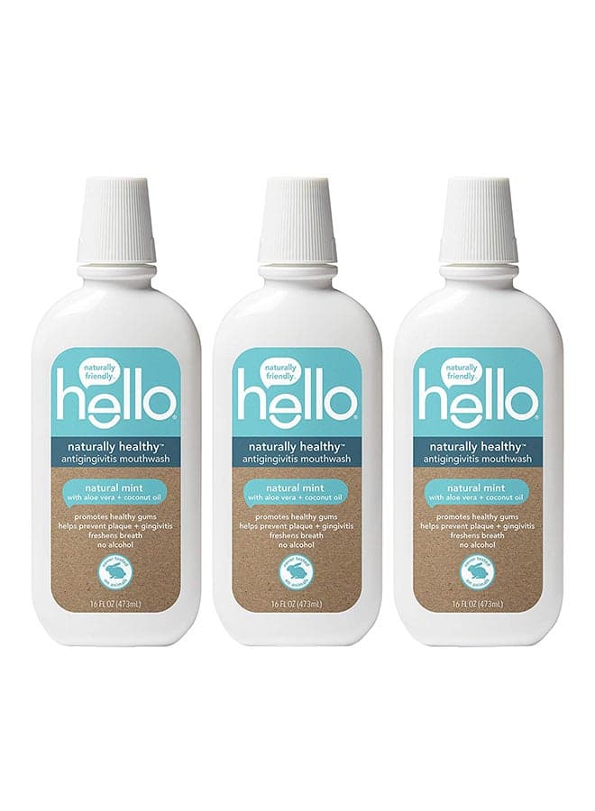 Pack Of 3 Naturally Healthy Antigingivitis Mouthwash-Natural Mint