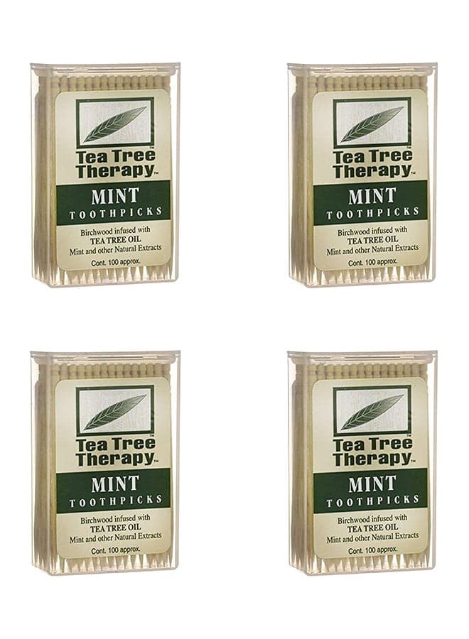 Pack Of 4 Menthol Toothpicks Beige