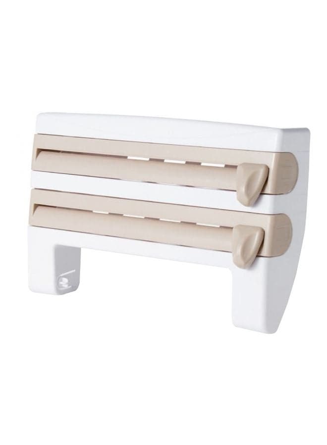 Wall Mounted Multi-Layer Storage Rack Beige/White