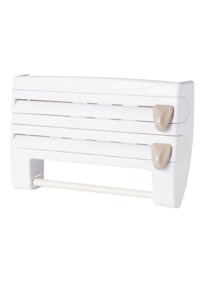 Wall Mounted Multi-Layer Storage Rack Beige/White 390x240x100mm