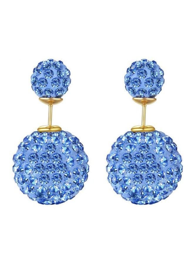 Alloy Rhinestone Studded Ball Earrings
