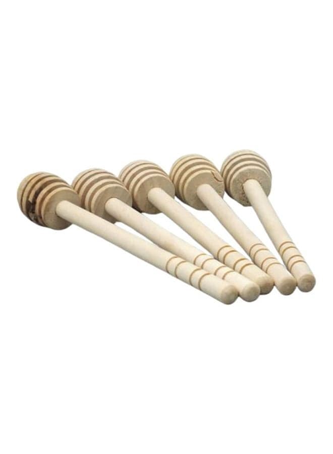 5-Piece Wooden Honey Spoon Set Wooden 20centimeter