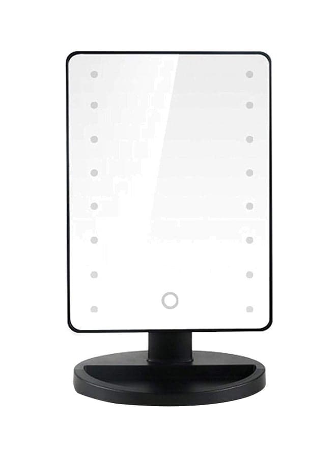 Makeup Mirror With LED Light Black/Silver