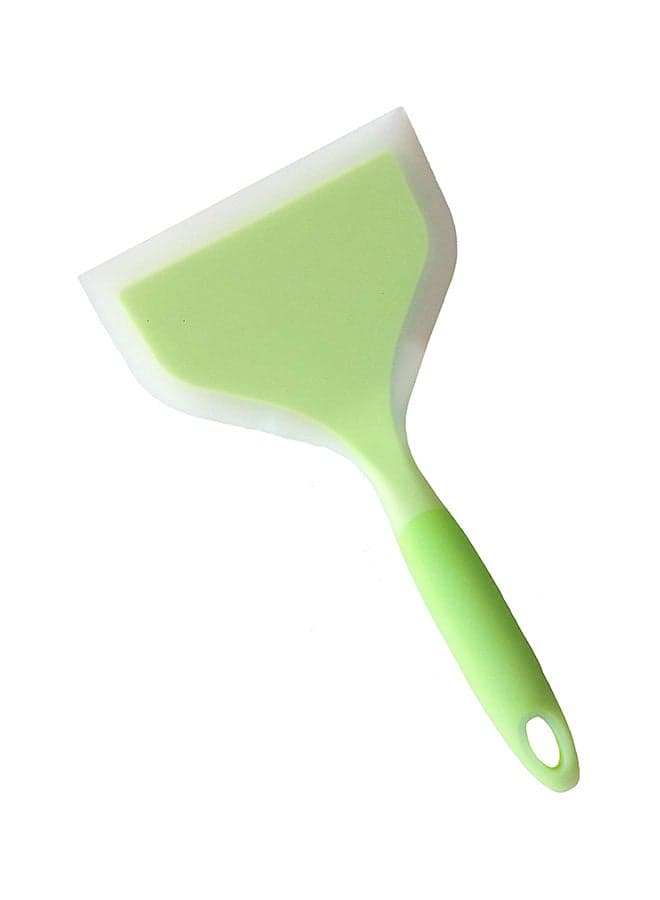 Silicone Wrapped Nylon Wide Turner Spatula Green/White 10 x 4.7inch