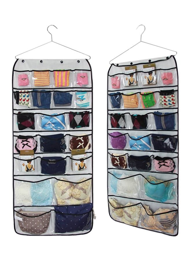 42-Pockets Hanging Closet Dual-Sided Organizer White