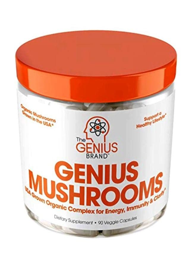 Genius Mushrooms Dietary Supplement - 90 Veggie Capsules