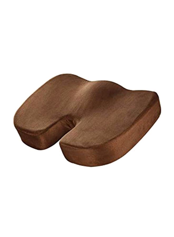 Memory Foam Gel Seat Cushion Polyester Brown 44x34x7cm