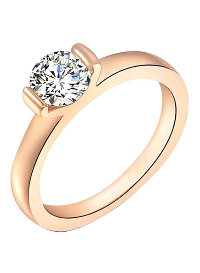 Alloy Rhinestone Studded Wedding Ring