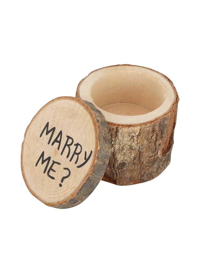 Wedding Ring Wooden Holder Shabby Box Beige
