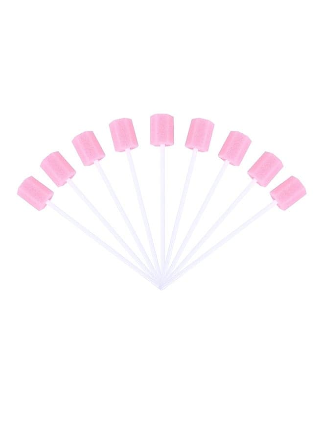 100-Piece Disposable Oral Care Swabs Pink 15 x 20 x 3.5centimeter