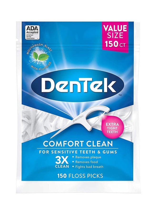Pack Of 6 Comfort Clean Floss Picks White 6 X 3.52