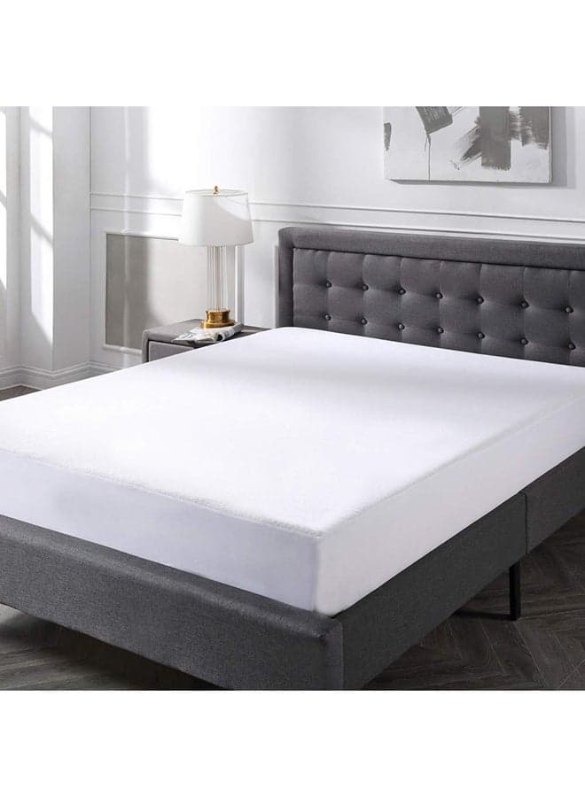 Waterproof Mattress Protector Cotton Blend White 150X200X30cm