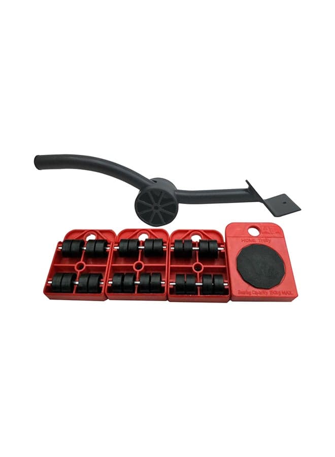 4-Piece Heavy Furniture Moving Tool Set Red/Black