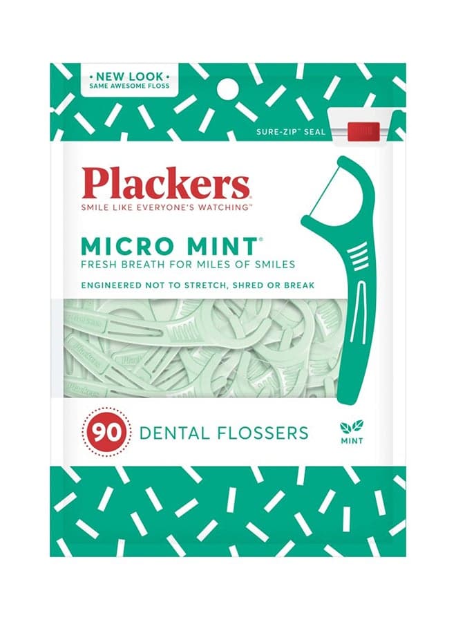 Pack Of 2 Micro Mint Dental Flossers Green