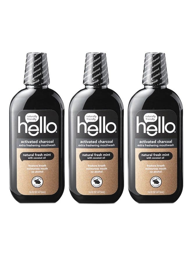 3-Piece Activated Charcoal Extra Freshening Mouthwash Set 473 x 3ml