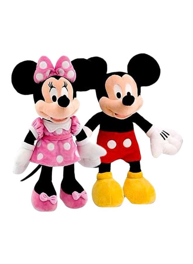 2-Piece Mickey Minnie Mouse Stuffed Soft Toy Set 30cm