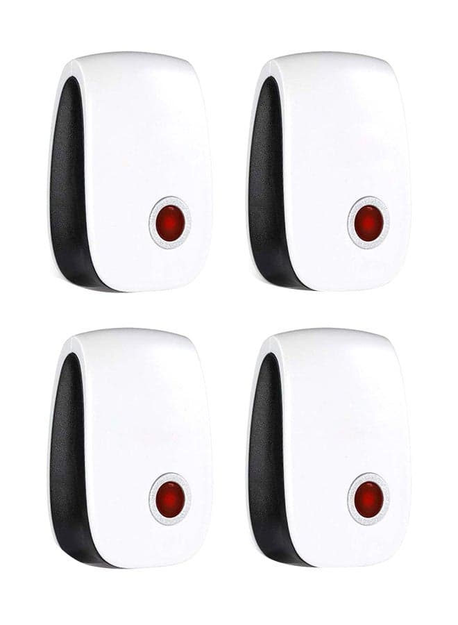 4-Piece Of Ultrasonic Pest Repeller Set White 4inch