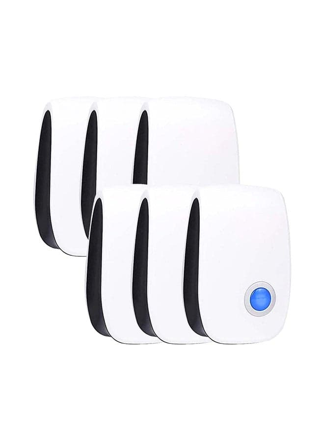 6-Piece Ultrasonic Electronic Pest Repellent Set White 4inch