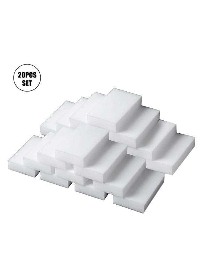 20-Piece Cleaning Sponges Set White 20x10x12cm