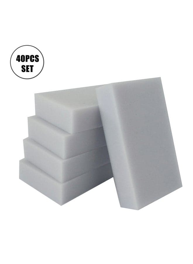 40-Piece Cleaning Sponges Set Grey 24x10x20cm