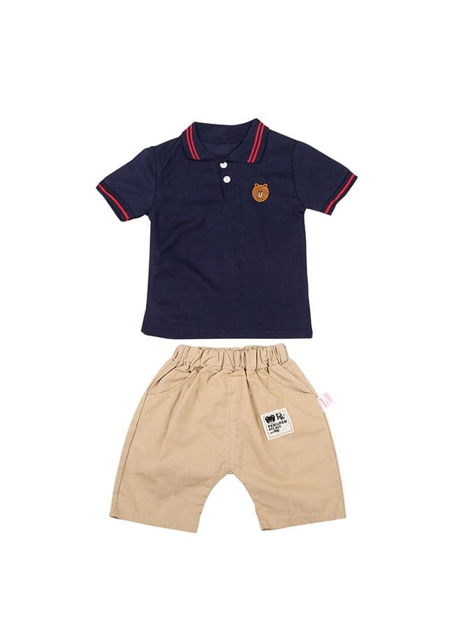 2-Piece T-Shirt And Shorts Sets Navy/Beige