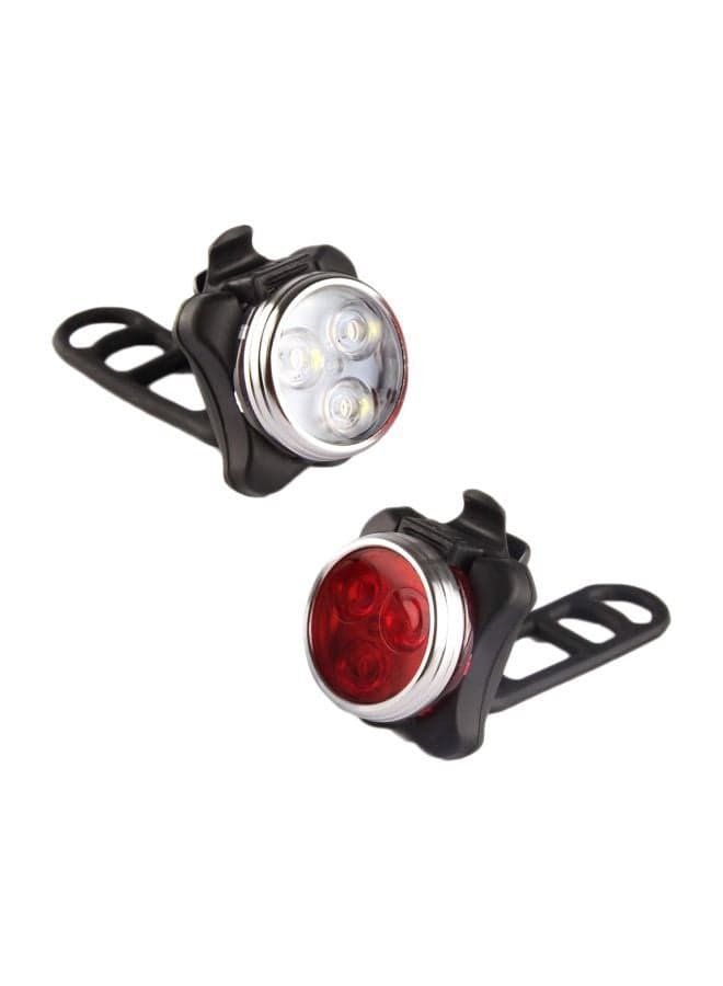 2-Piece USB Rechargeable Waterproof Bike Light