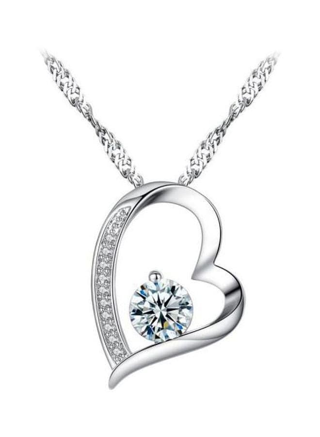 Alloy Rhinestone Studded Heart Shaped Necklace