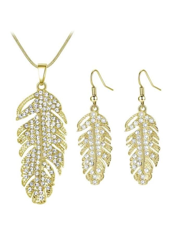 3-Piece Alloy Rhinestone Studded Jewellery Set