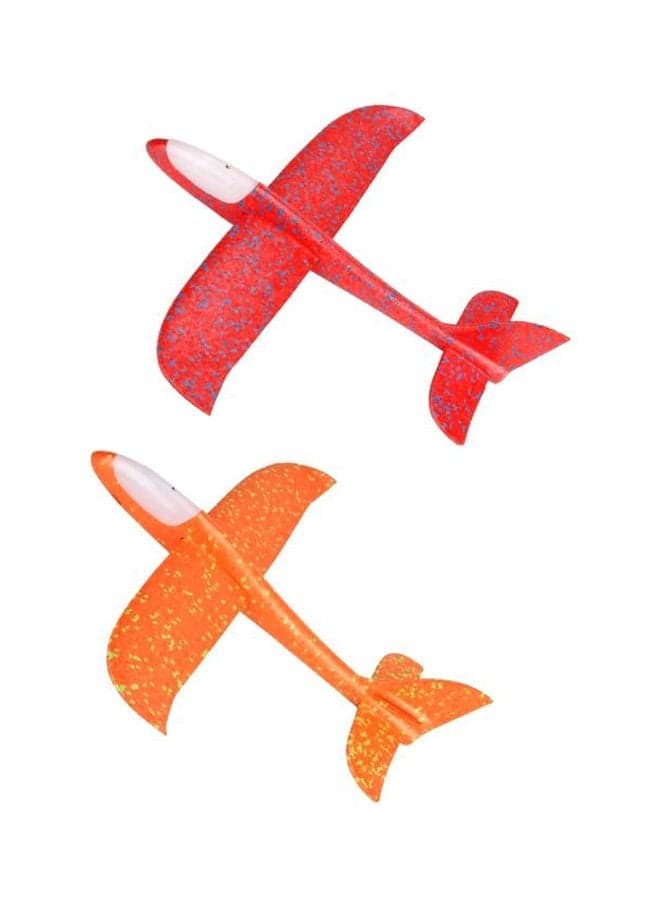 2-Piece Throwing Foam Plane With LED Light 97698683 Multicolour 17.5inch