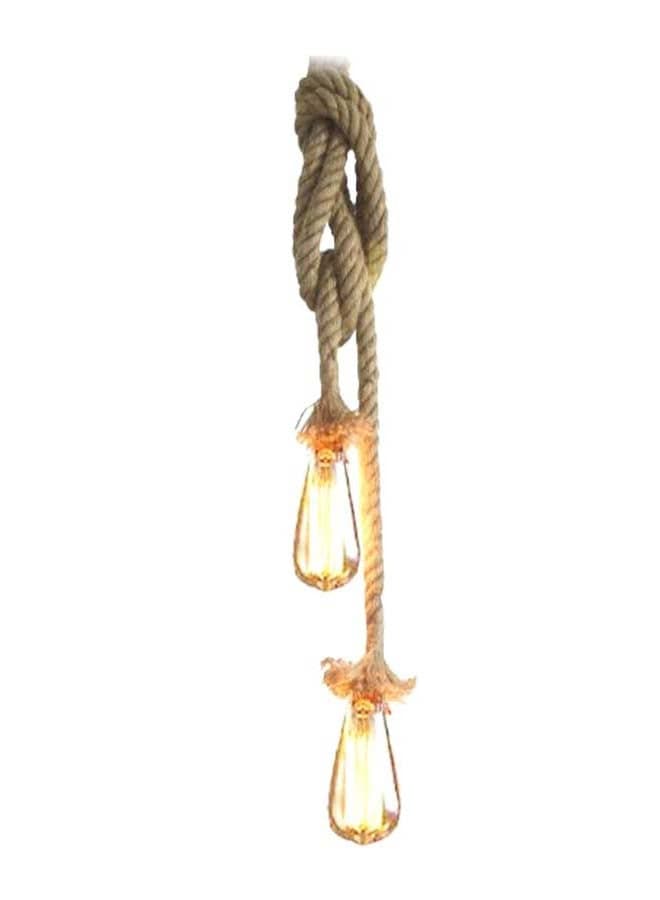 Double Head Vintage Rope Hanging Light Brown/Yellow Brown/Yellow 100cm