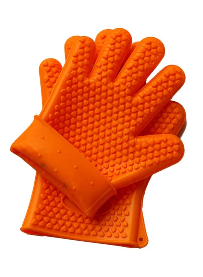 Heat Resistant Silicone Oven Glove Orange 21grams