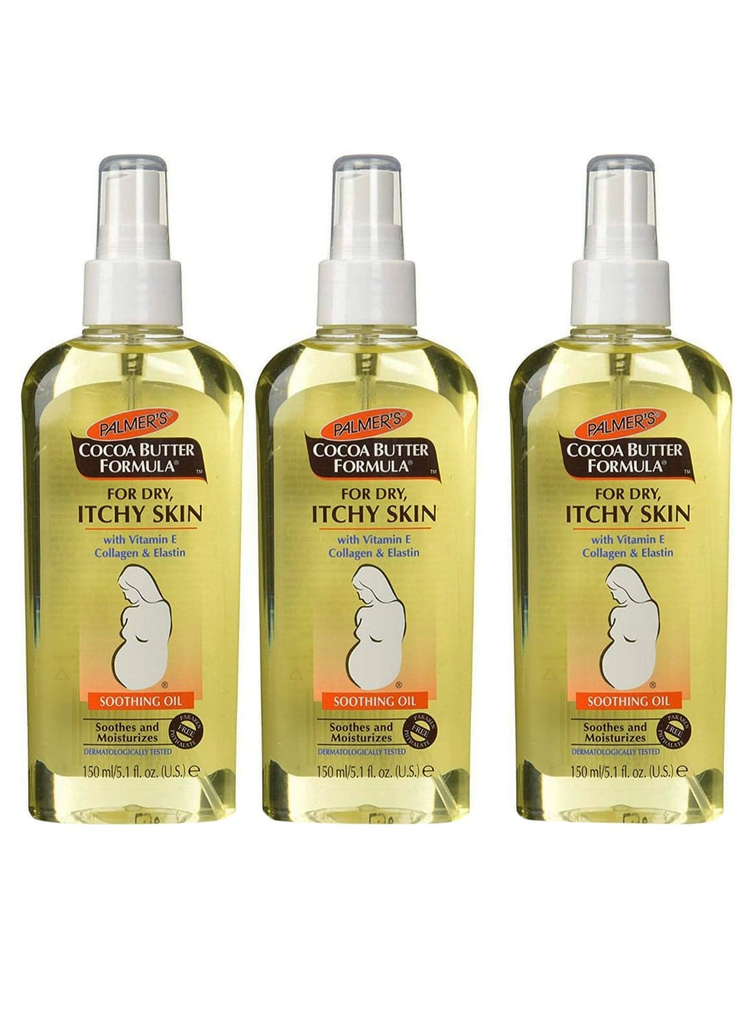 Pack Of 3 Cocoa Butter Formula Soothing Oil Clear 3 x 150ml