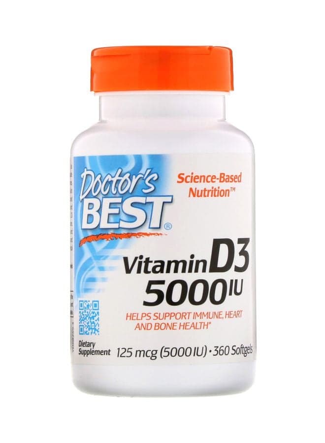 Vitamin D3 125 mcg (5000 IU) - 360 Softgels