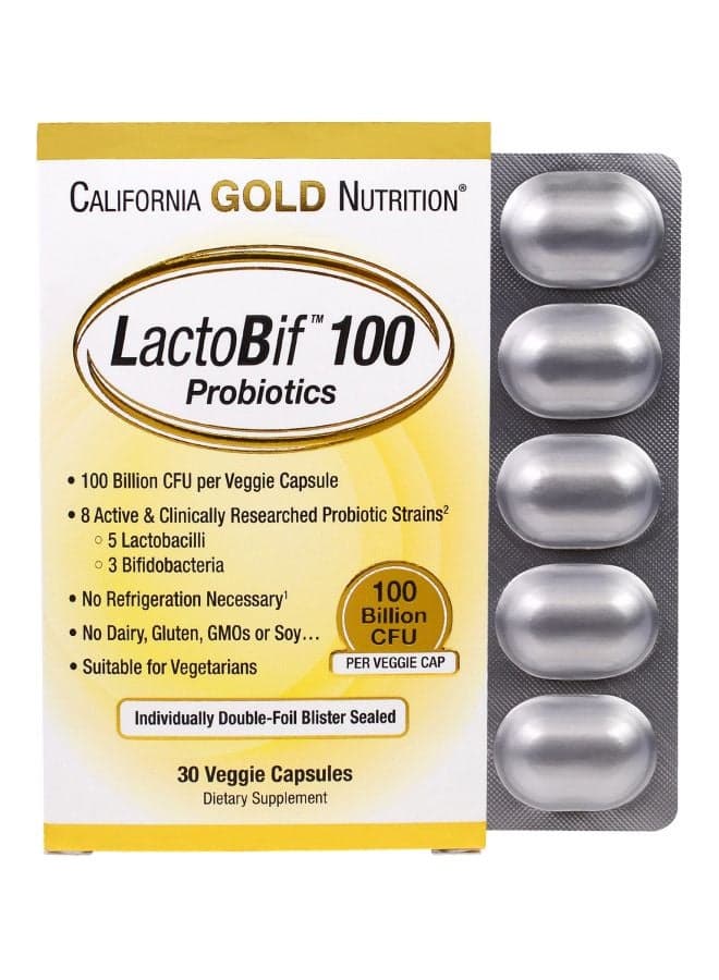 LactoBif Probiotics Dietary Supplement - 30 Veggie Capsules