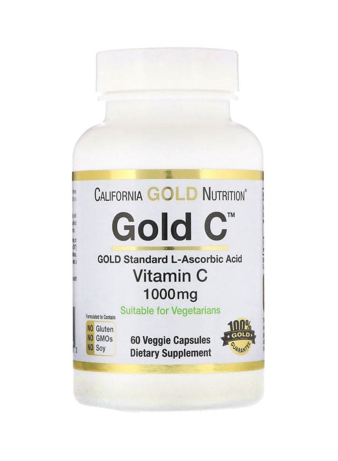 Gold Nutrition C Dietary Supplement 1000mg - 60 Veggie Capsules