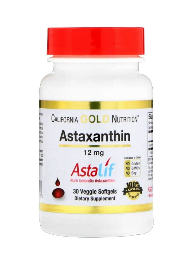 Astaxanthin AstaLif Pure Icelandic 12 mg - 30 Veggie Softgels