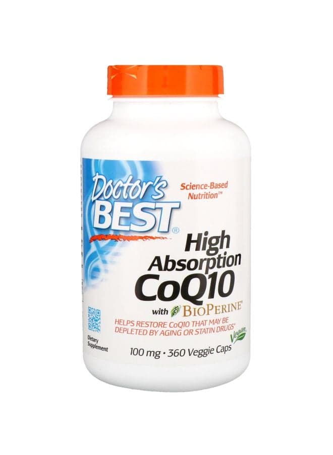 High Absorption CoQ10 Dietary Supplement 100mg - 360 Veggie Caps