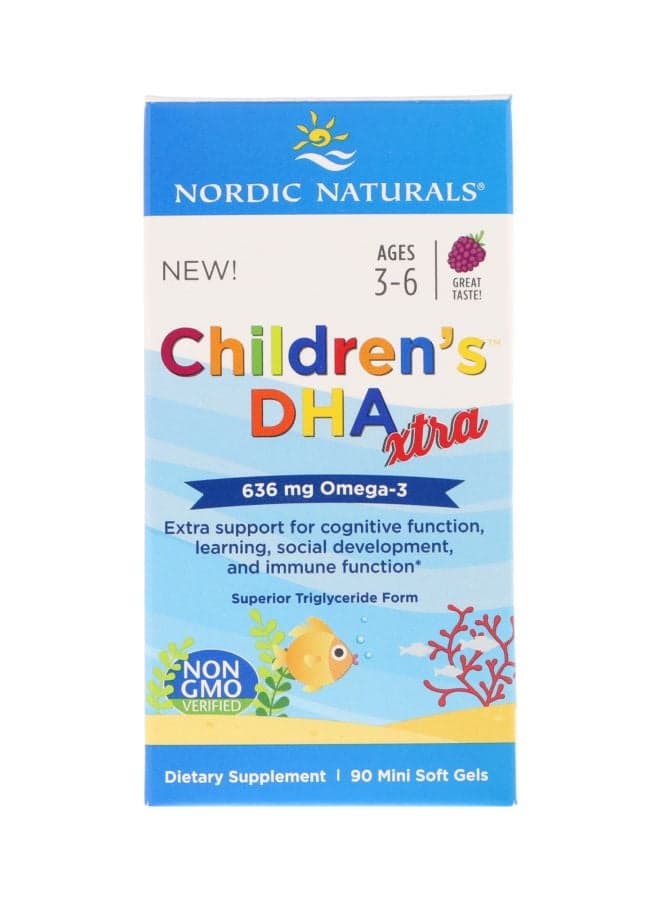 DHA Xtra Omega 3 Dietary Supplement 636mg - 90 Mini Soft Gels