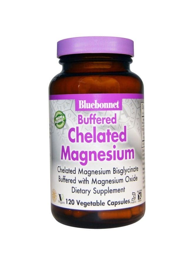 Buffered Chelated Magnesium Dietary Supplement -120 Veggie Caps