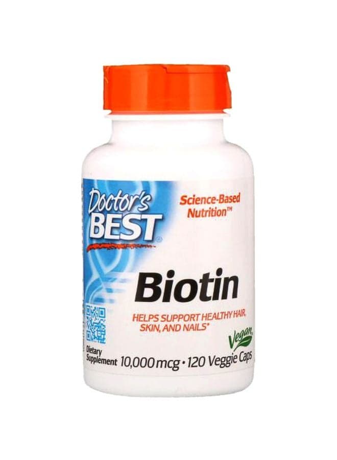 Biotin 10000mcg Dietary Supplement - 120 Veggie Capsules