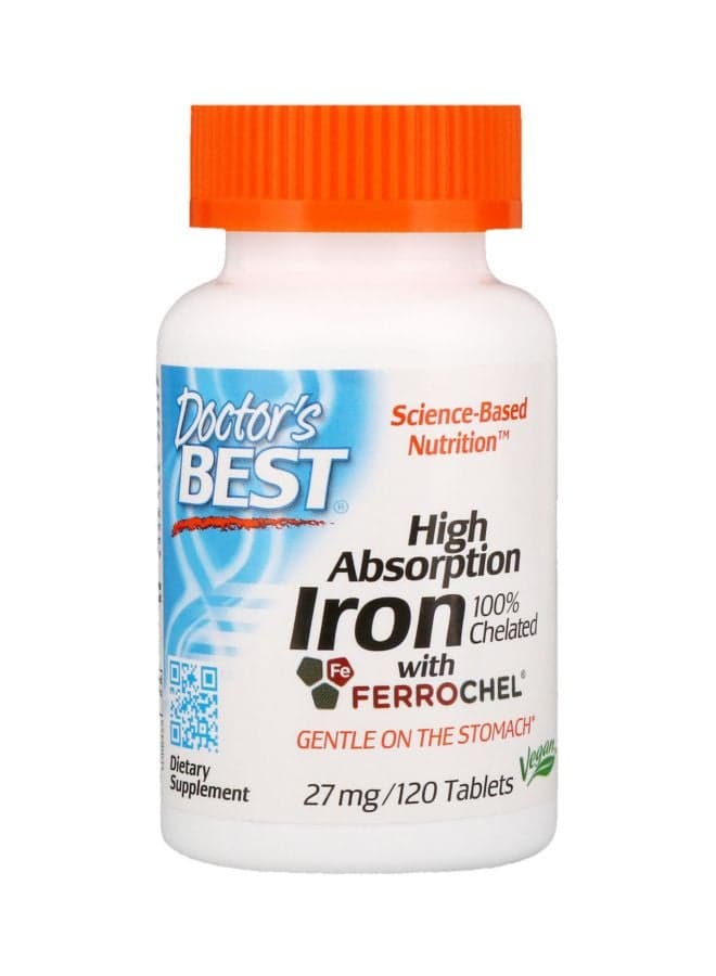 High Absorption Iron With Ferrochel Dietary Supplement 27 Mg - 120 Capsules