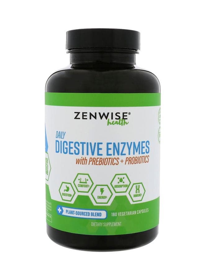 Daily Digestive Enzymes Dietary Supplement - 180 Vegetarian Capsules