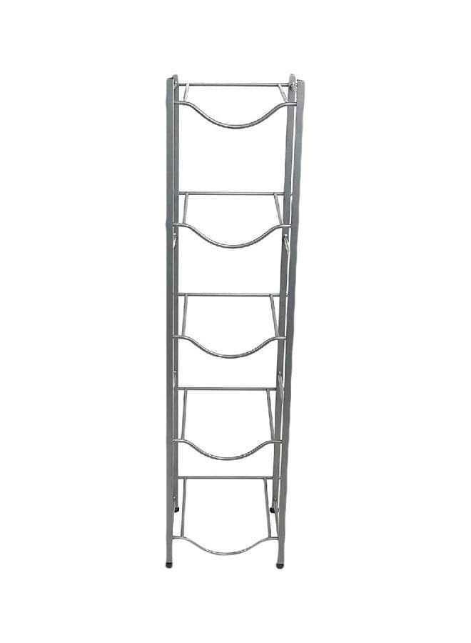 5-Compartment Metal Water Bottle Stand Grey 138cm