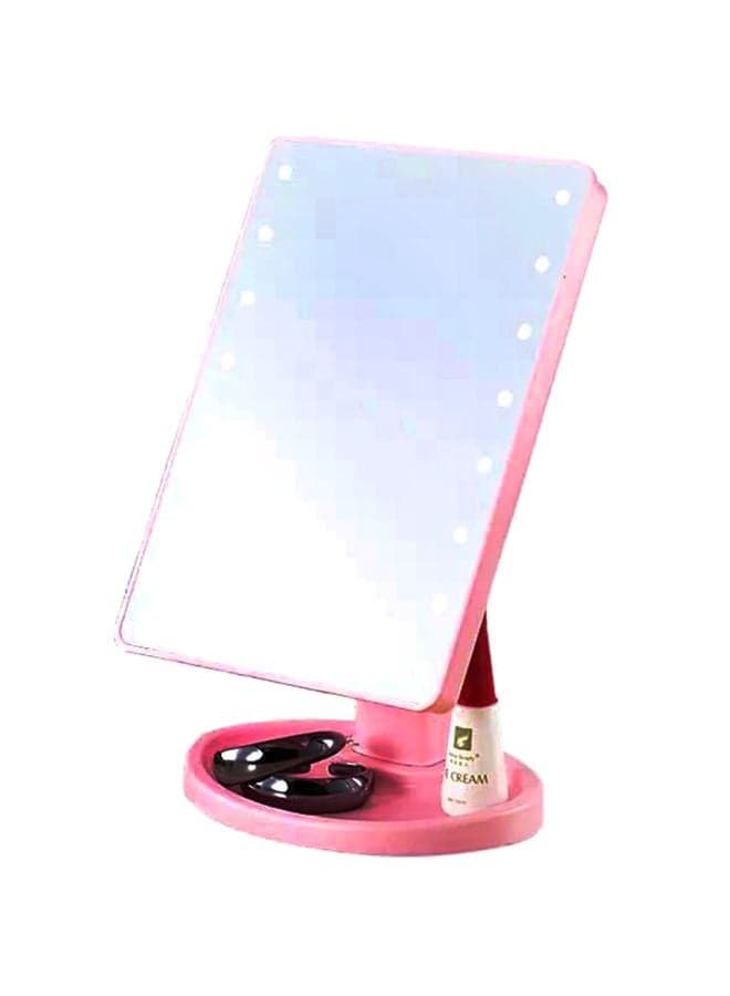 LED Adjustable Makeup Mirror Lmap Pink/White 29x6.7x17.5cm